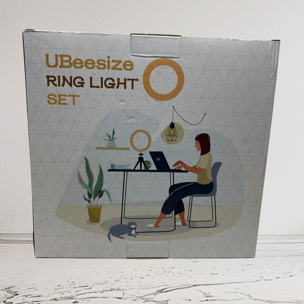 UBeesize 10 inch Ring Light Set with Tripod Stand and Phone Holder Black